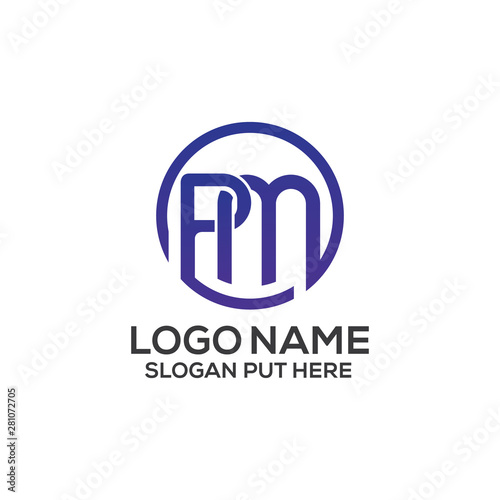 PM LETTER LOGO DESIGN TEMPLATE