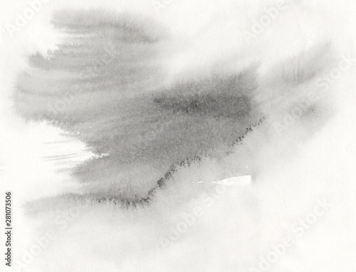 Black ink paint brush stroke　水墨　抽象　背景素材 photo