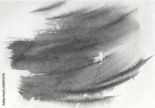 Black ink paint brush stroke　水墨　抽象　背景素材