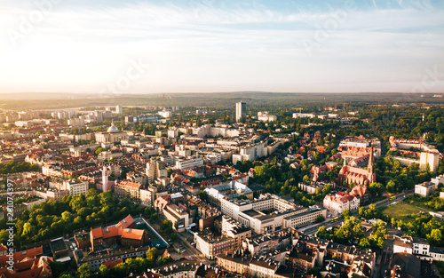 Obraz na płótnie Katowice Śródmieście Panorama z powietrza (wschód) w salonie