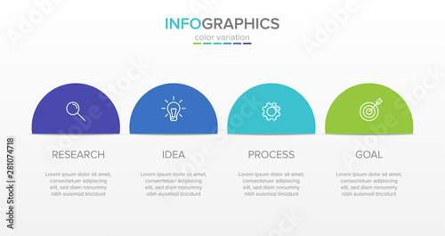 Vector infographic label template with icons. 4 options or steps. Infographics for business concept. Can be used for info graphics, flow charts, presentations, web sites, banners, printed materials.