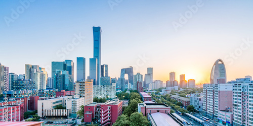 City skyscrapers in the sun in Beijing, China  photo