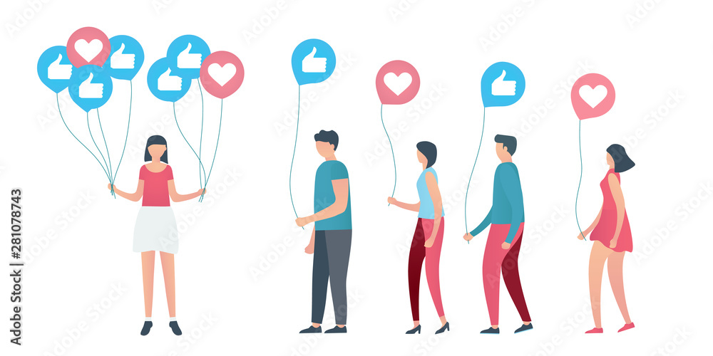 Social media or social network illustration