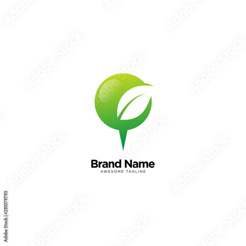 Free Download Pin and leaf Logo design Inspiration - GFXLoad