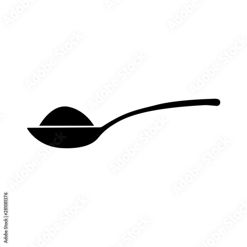 Spoon with sugar, salt, flour or other ingredient icon - Vector