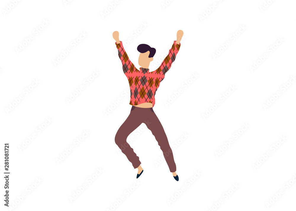 Vector isolated dancing man illustration. Dancing man - Vector Vector isolated dancing man illustration. Dancing man - Vector