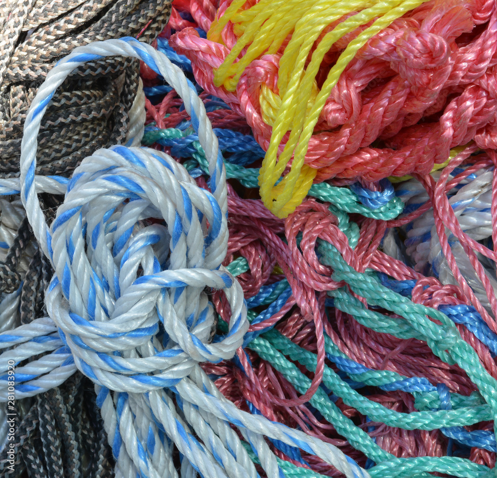 colorful ropes on background