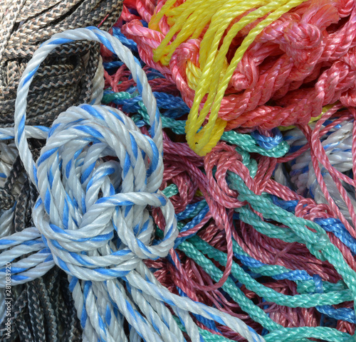 colorful ropes on background
