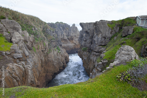 Pancake rocks and blowholes, Punakaiki New zealand.