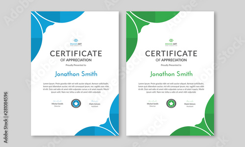 Abstract certificate template
