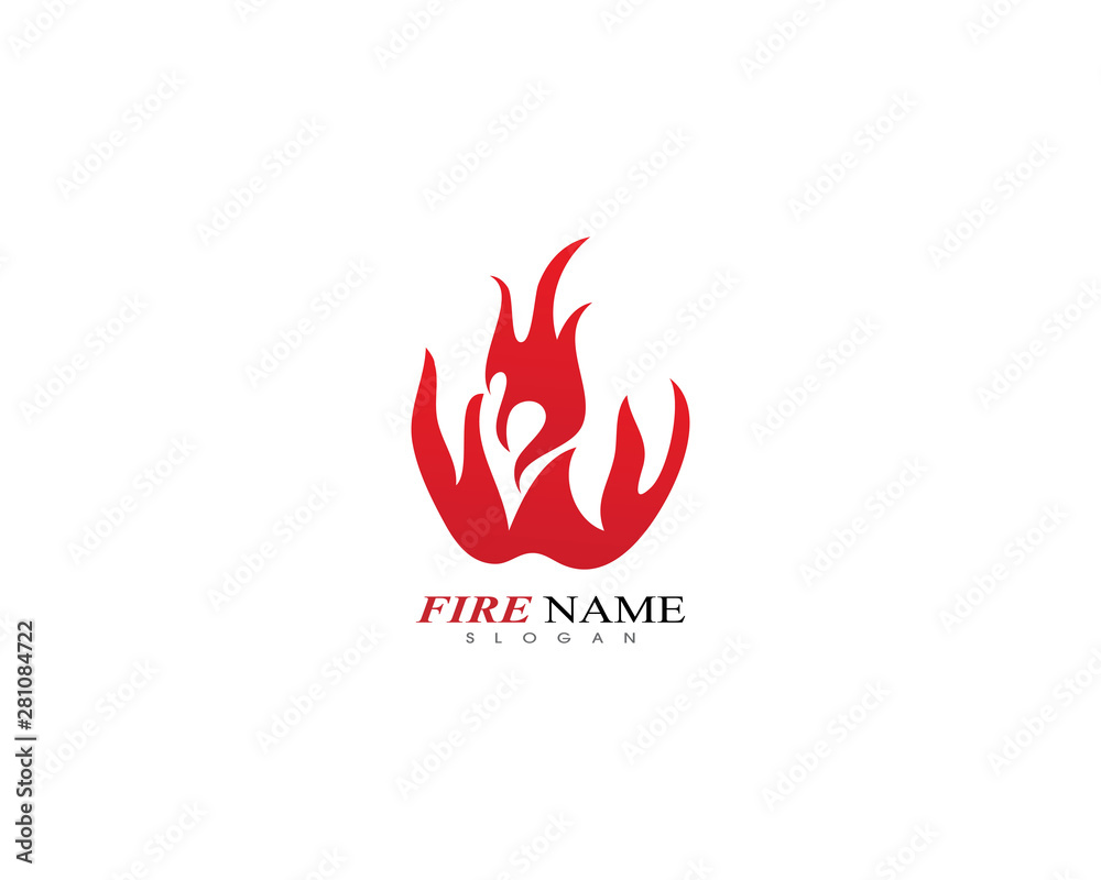 Fire flame logo template icon