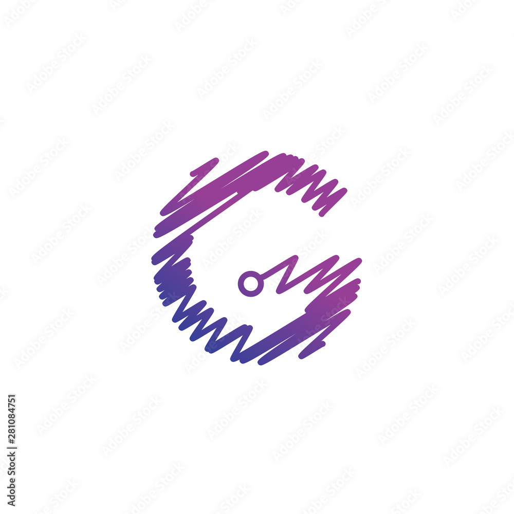 Obraz premium Abstract G letter initial logo icon vector