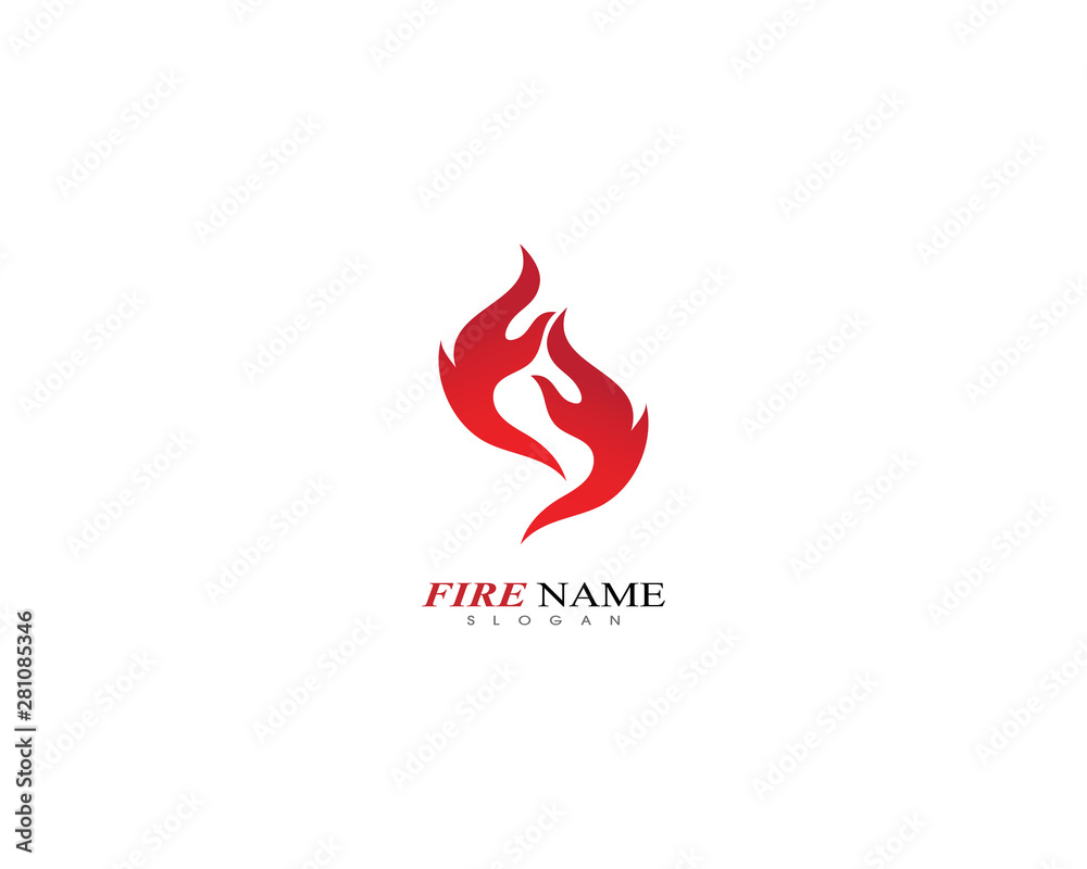 Obraz premium Fire flame logo template icon