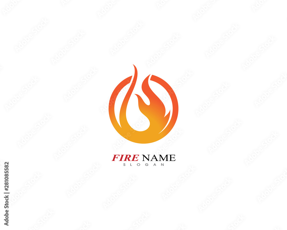 Obraz premium Fire flame logo template icon