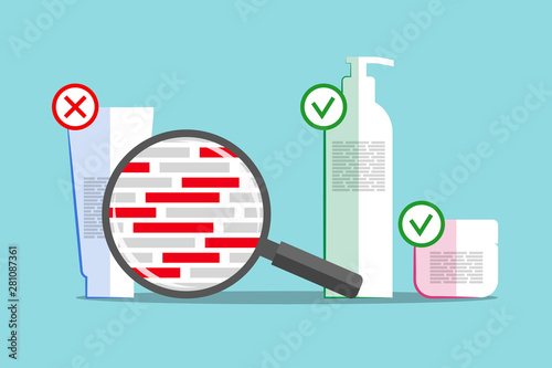 Cosmetic products with good and bad formula details