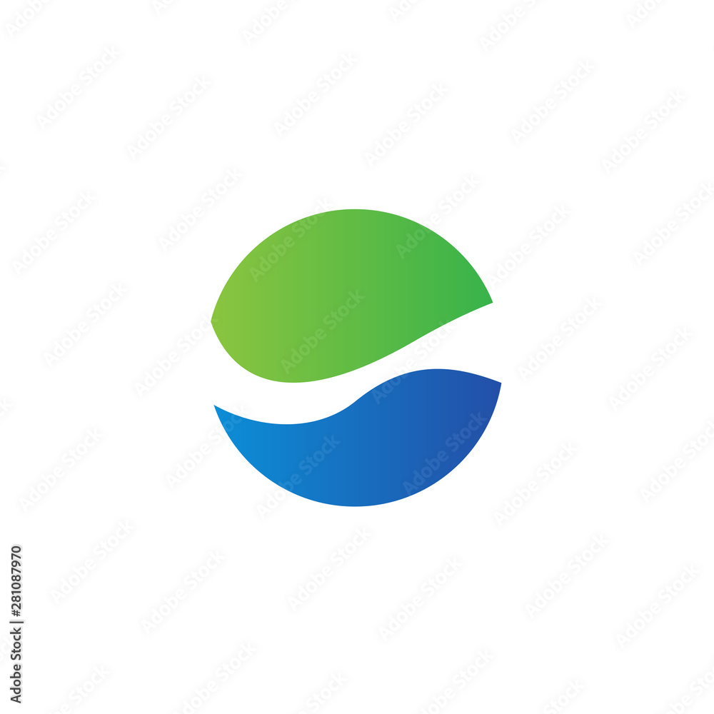 Abstract circle flow nature ocean and jungle logo icon Abstract circle flow nature ocean and jungle logo icon