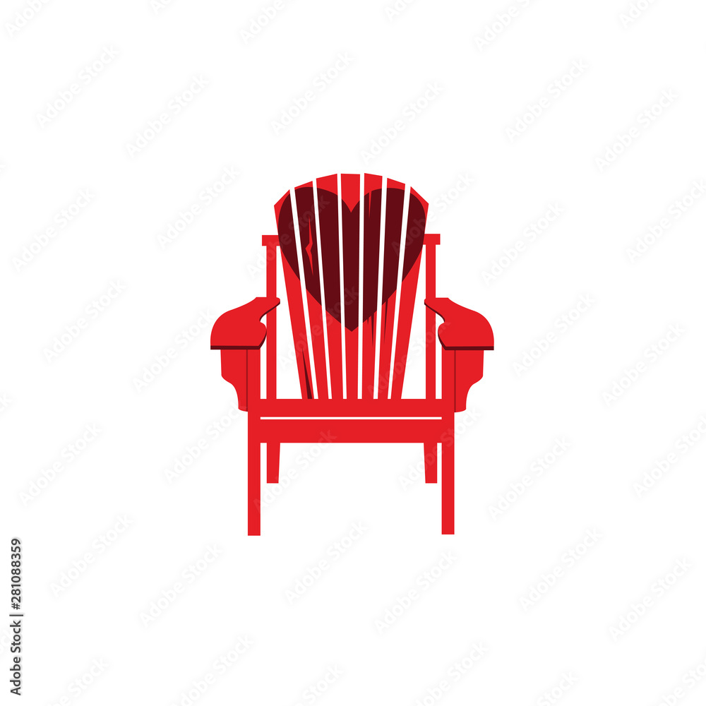 Fototapeta premium Love wooden chair furniture logo icon