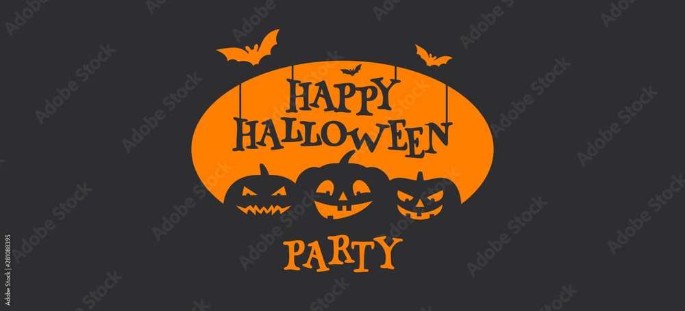 happy halloween party banner design
