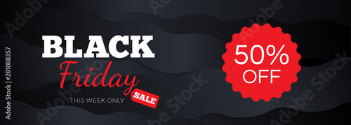 black friday sale creative horizontal banner design photo