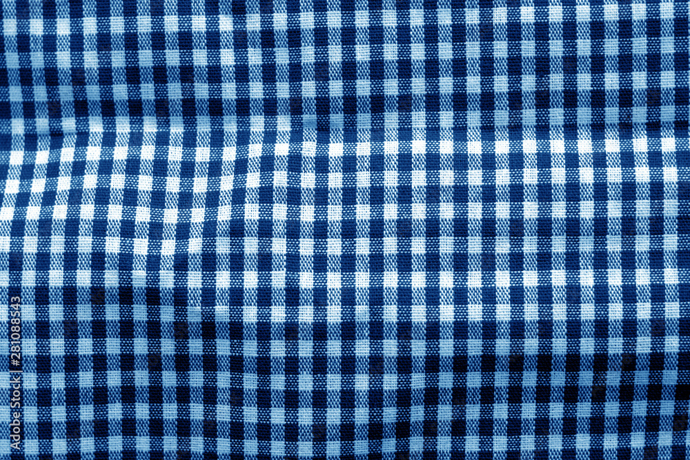 Checked fabric texture in navy blue tone.