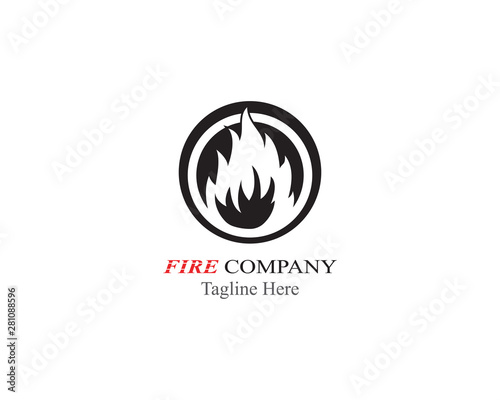 Fire flame logo template vector black