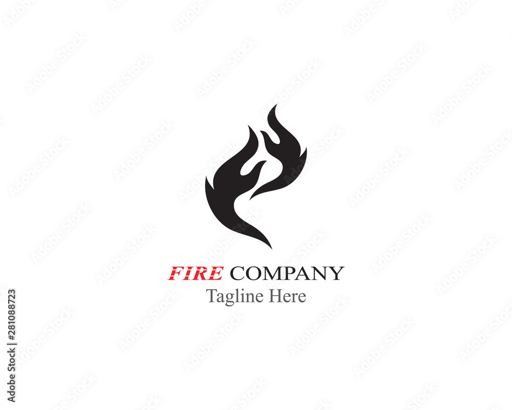 Obraz premium Fire flame logo template vector black