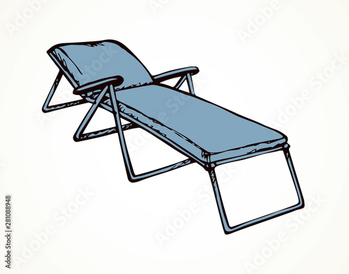 Beach chair. Vector freehand drawing