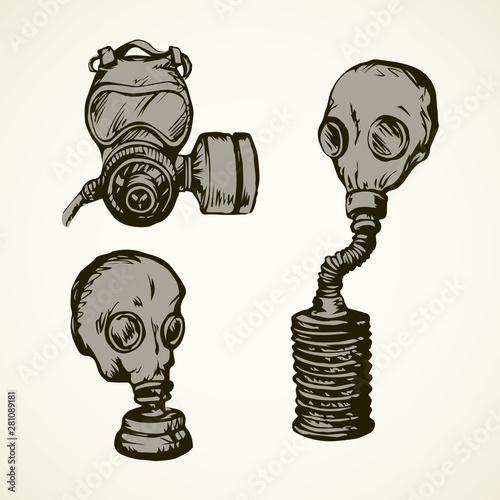 Vector drawing. Gas mask