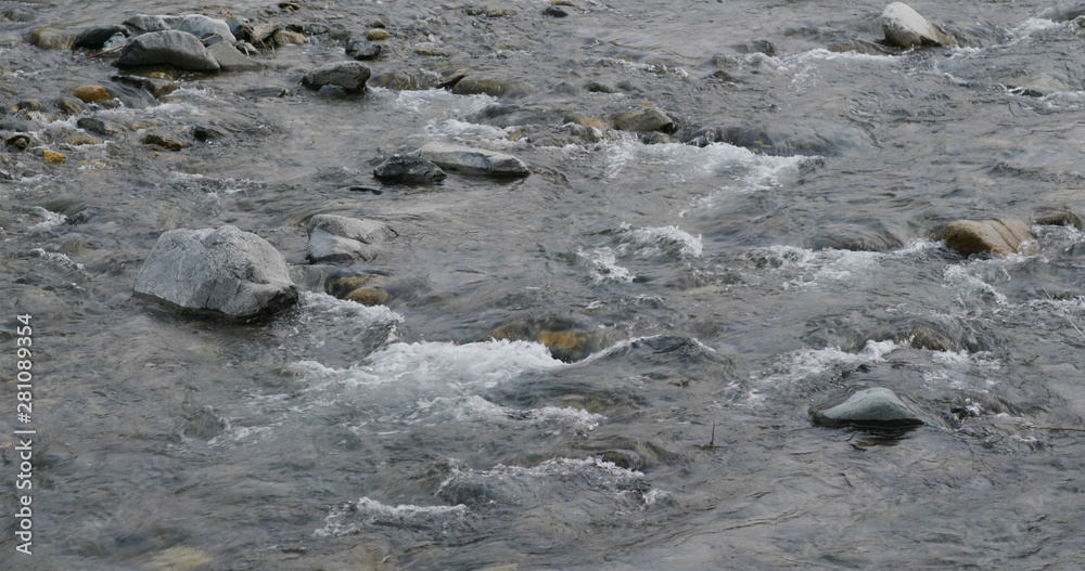 River flow over the pebble stone River flow over the pebble stone