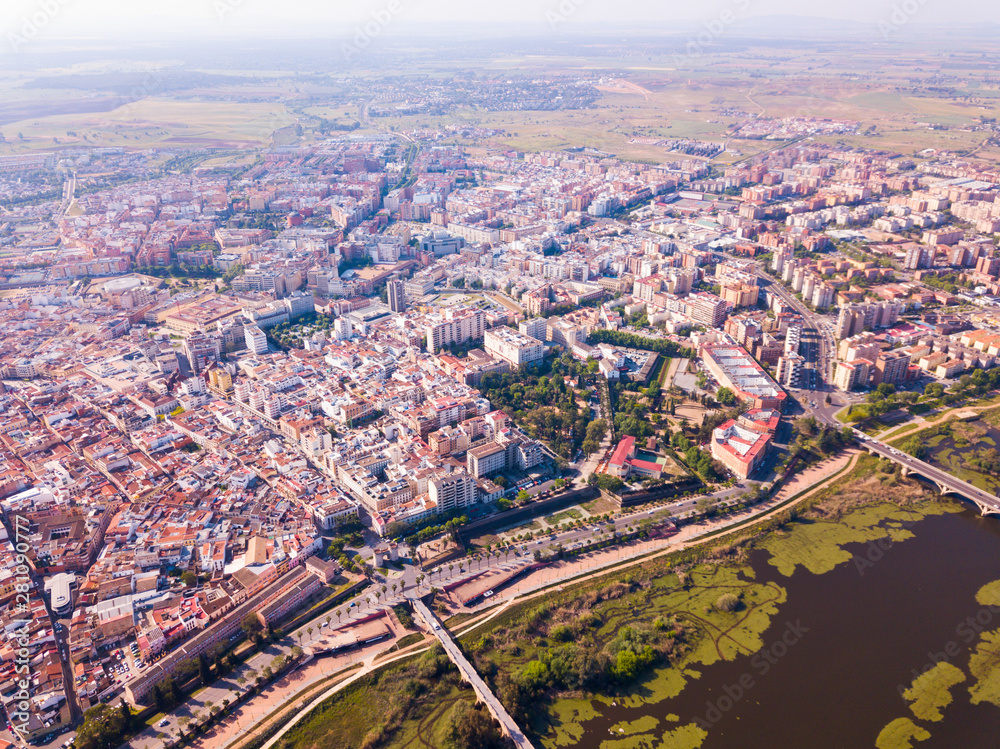 Aerial view of Badajoz, Spain