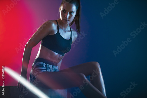 Fototapeta Naklejka Na Ścianę i Meble -  She is getting ready for exercise