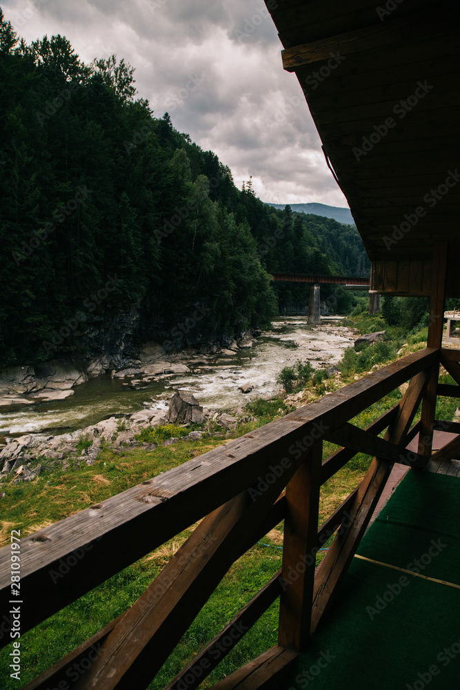 Summer landscape in the romantic mountain city Yaremche Summer landscape in the romantic mountain city Yaremche