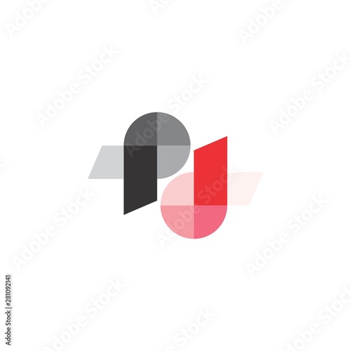 Letter pd logo design vector