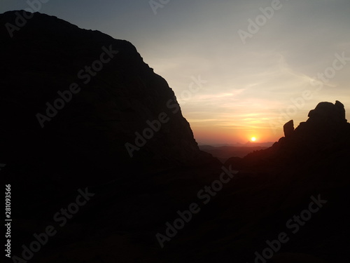 sunset in mountains