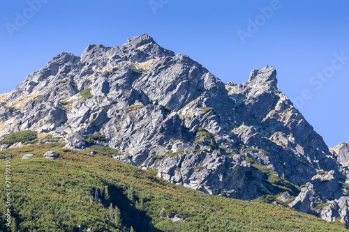 Rocks inTatra mountains view from Morskie Oko Lake