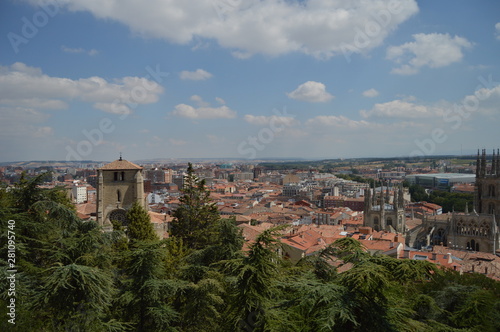 Panoramic Views Of The City From The Ruined Medieval Castle In Burgos. August 28, 2013. Burgos, Castilla Leon, Spain. Vacation Nature Street Photography.
