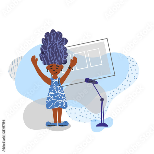 Cute singers stay isolated. Vector simple design.