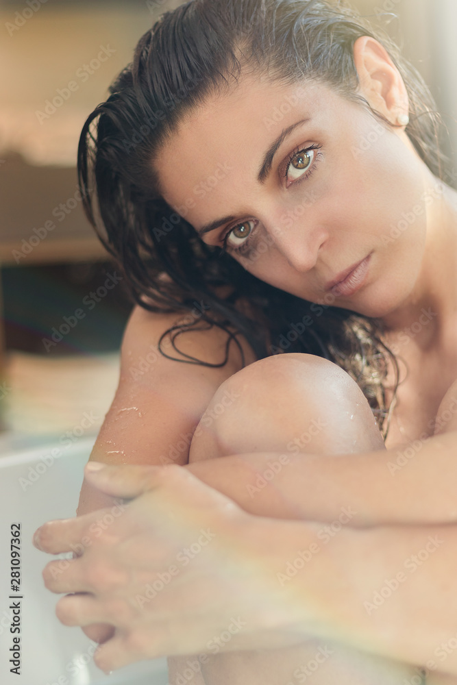 Portrait of woman in the bathtub Portrait of woman in the bathtub