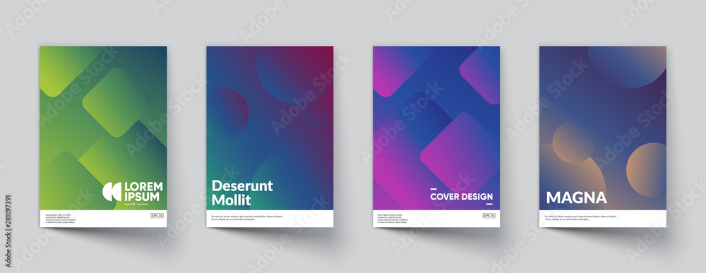 Minimal annual report design vector collection. Eps10 vector.