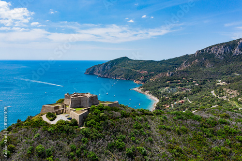 Принти на полотні Star fort on the hill above the cliffs of Monte Argentario, Tuscany