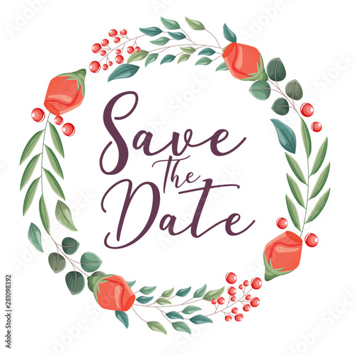 Save the date invitation vector design