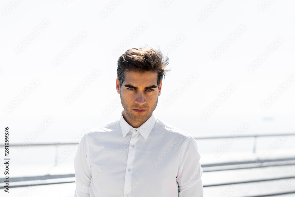 Portrait of serious businessman outdoors Portrait of serious businessman outdoors