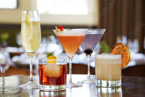 Artisan cocktails and mixed drinks at restaurant