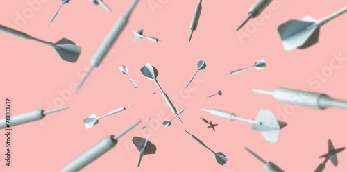 Darts/arrows in the air.