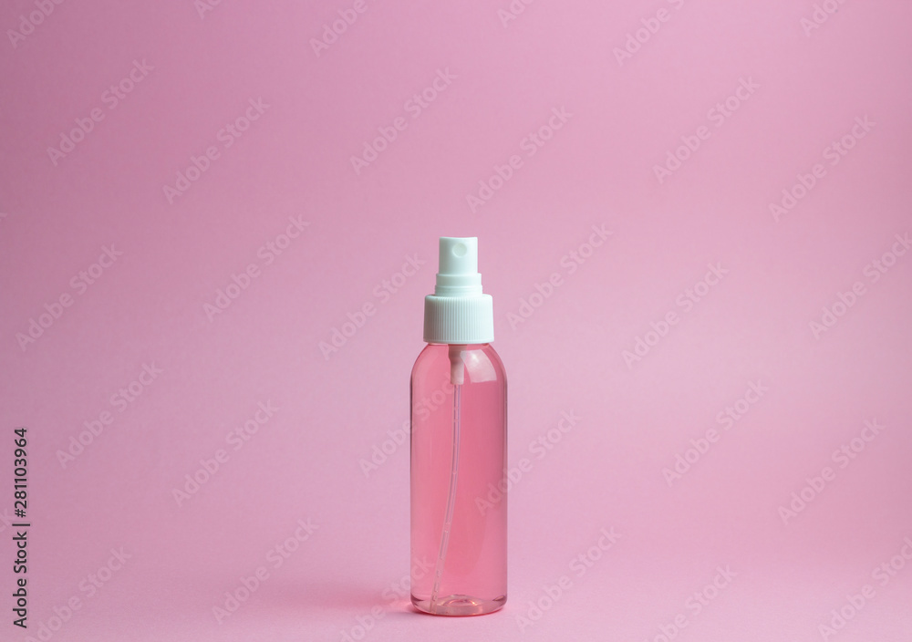 Cosmetics on a pink background. Minimalism. Skincare. Cosmetics on a pink background. Minimalism. Skincare.