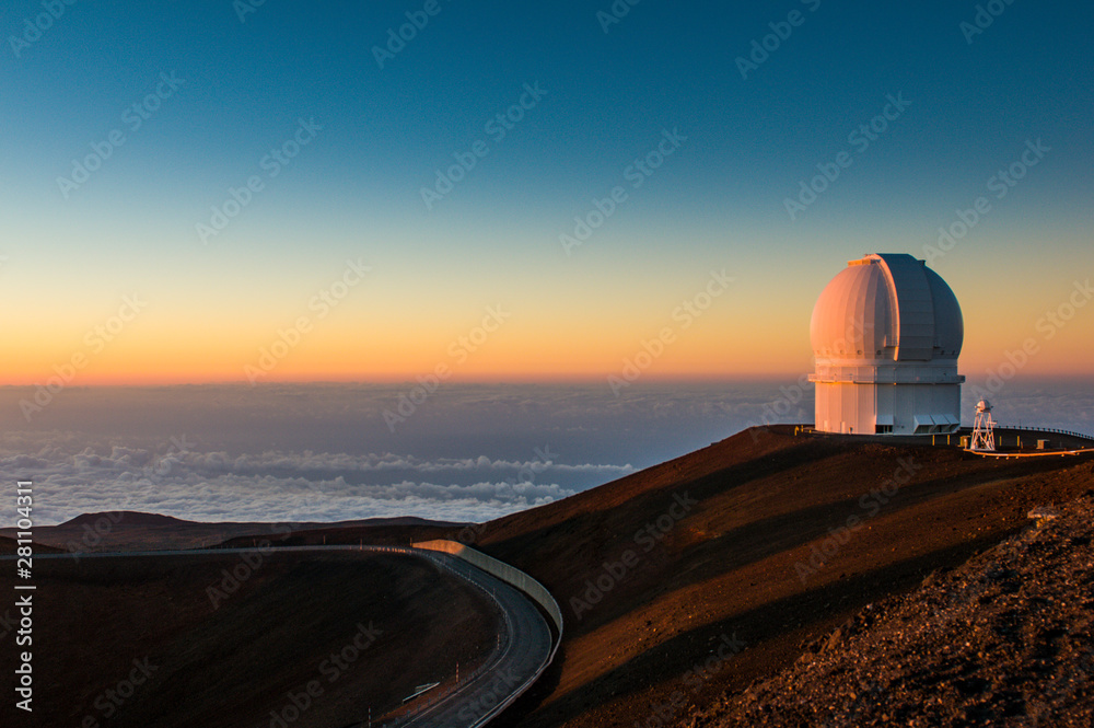 custom made wallpaper toronto digitalUSA, Hawaii, Big Island, observatory on Mauna Kea volcano at sunset