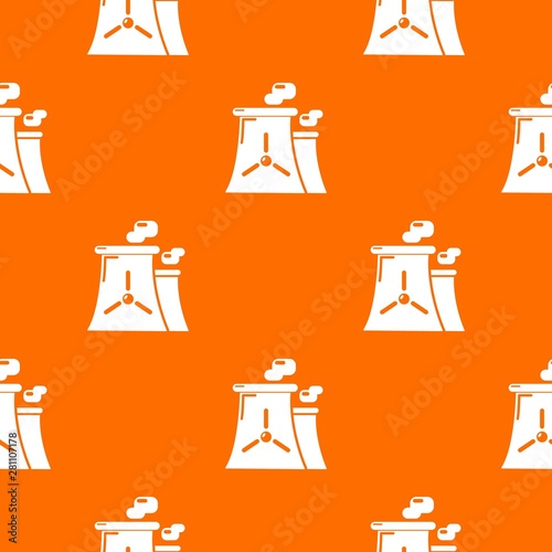 Nuclear power plant tower pattern vector orange for any web design best
