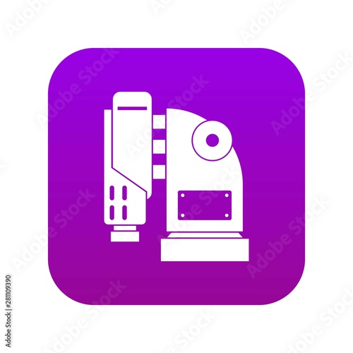 Pneumatic hammer machine icon digital purple for any design isolated on white vector illustration