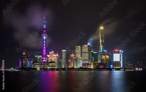 Photography shanghai skyline at night