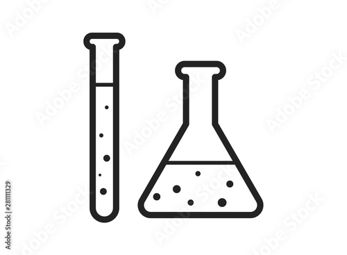 Nano lab logo template, vector science icon. Chemistry icon. Flask vector illustration.